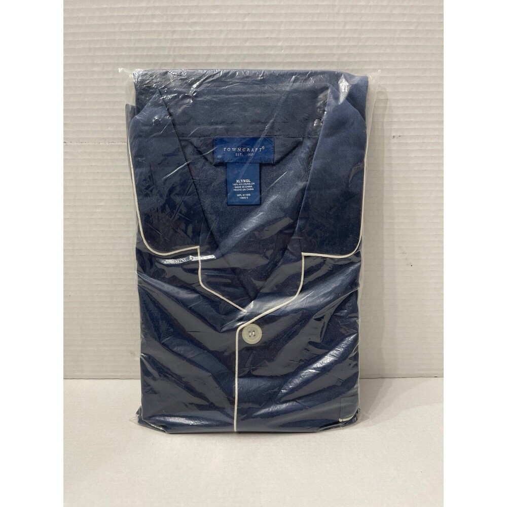 Towncraft Men’s Long Sleeve Pajamas Navy Blue Size XLT New In Package